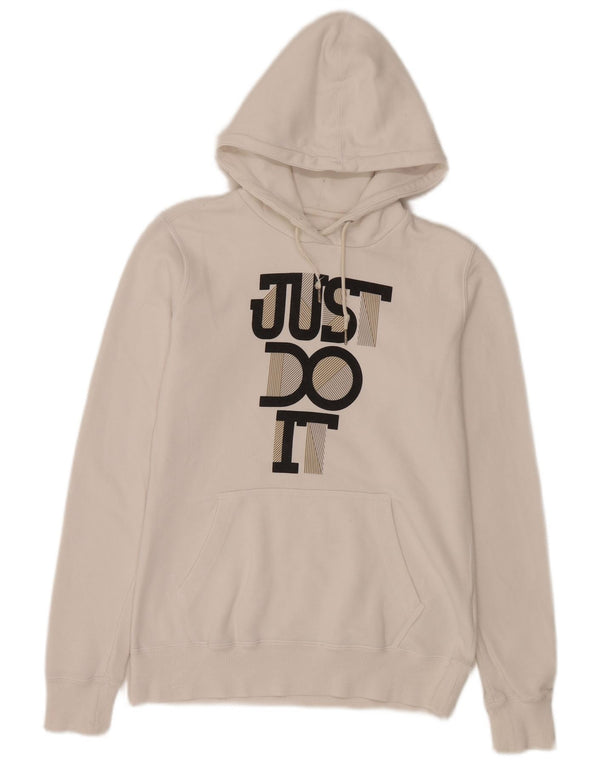 Jumper com capuz gráfico feminino Nike UK 14 médio algodão branco
