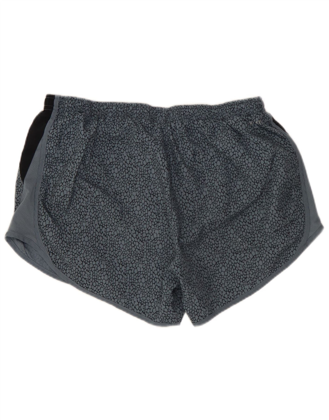 Shorts esportivos femininos NIKE Dri Fit UK 12 médio azul colorblock poliéster