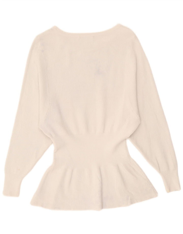 Top feminino Zara manga comprida UK 10 pequeno bege