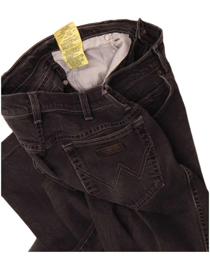 Wrangler Masculino Texas Stretch Straight Jeans W33 L27 Algodão Preto