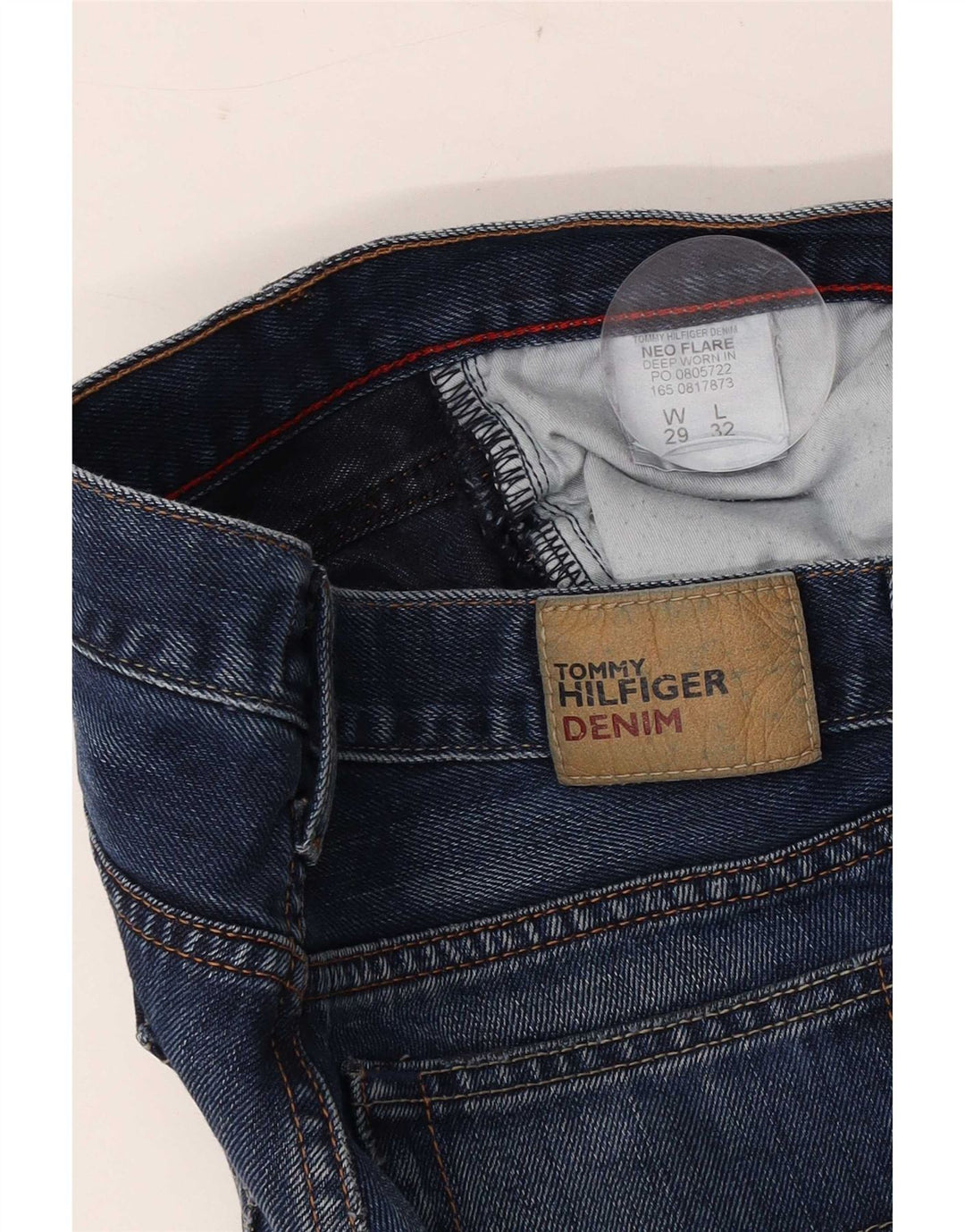 Jeans feminino Tommy Hilfiger queimado W29 L32 algodão azul