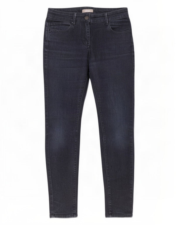 Calça jeans feminina Marks & Spencer UK 12 médio W28 L28 algodão azul marinho