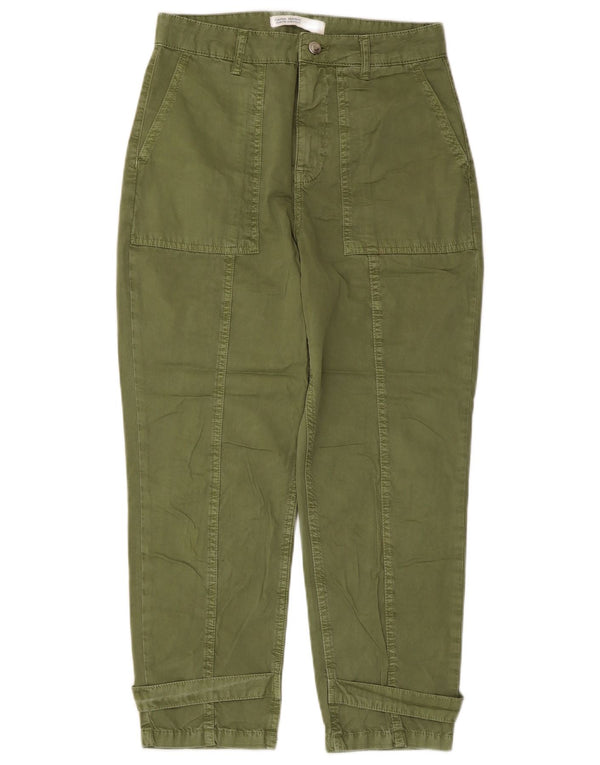 Zara Calça Chino Cônica Feminina Cintura Alta EU 34 2XS W24 L24 Verde