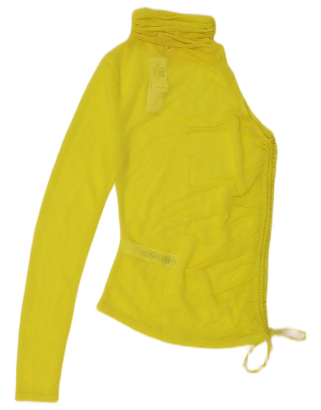 Topshop feminino com um ombro transparente UK 4/6 XS amarelo poliéster