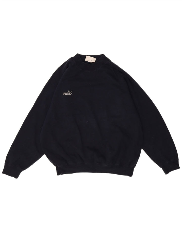 Puma feminino gráfico moletom jumper UK 16 grande azul marinho