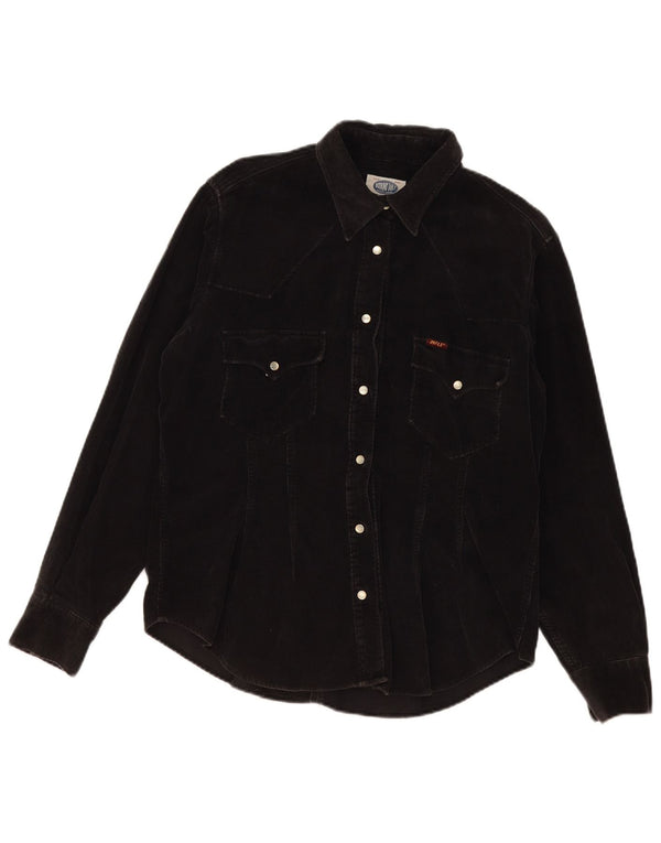 Camisa feminina de veludo Rifle UK 20 2XL algodão preto