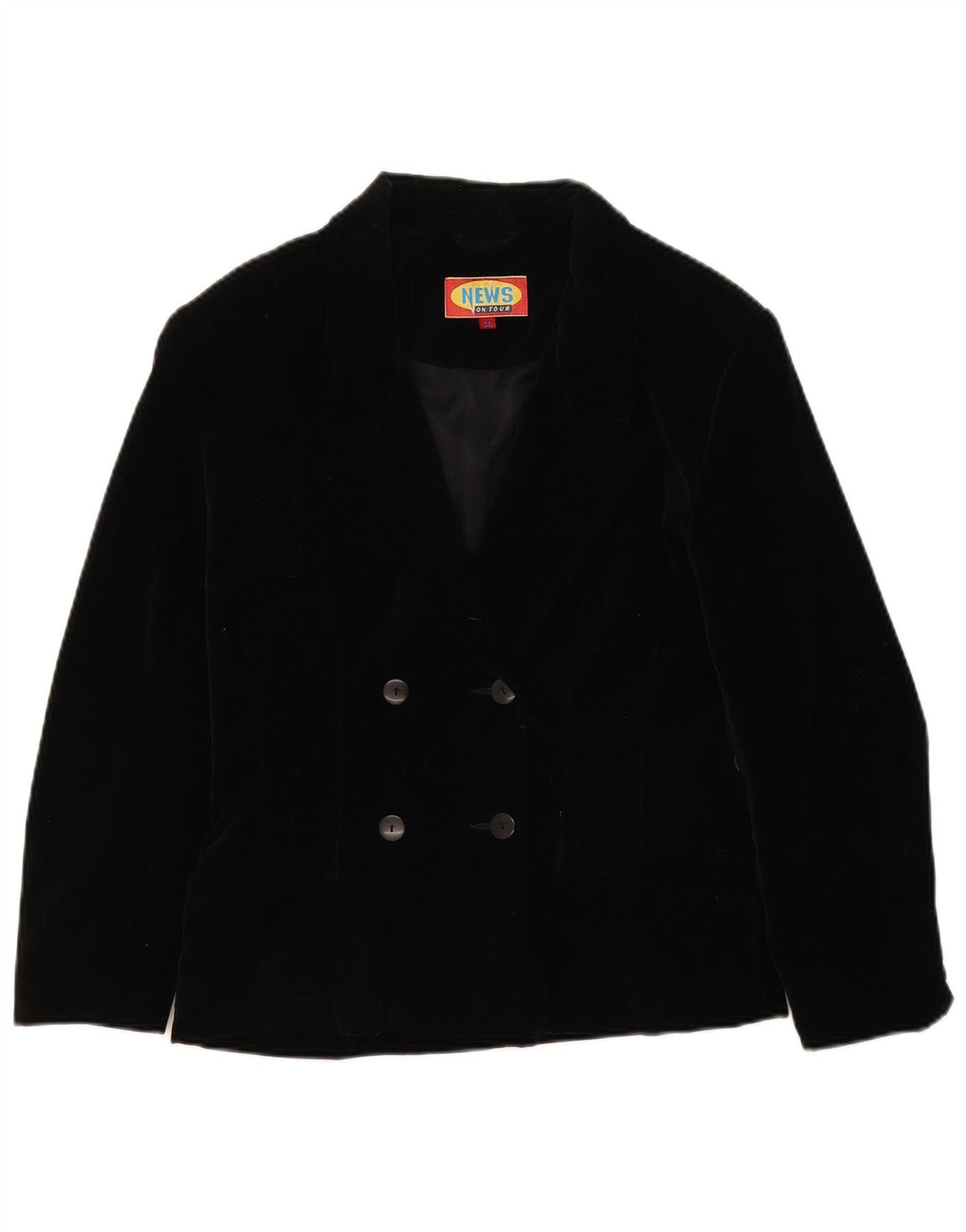 Jaqueta blazer feminina vintage oversized com peito duplo UE 36 pequena preta