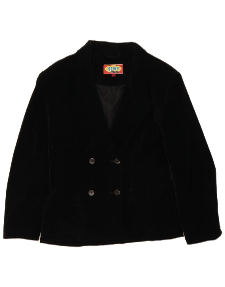 Jaqueta blazer feminina vintage oversized com peito duplo UE 36 pequena preta