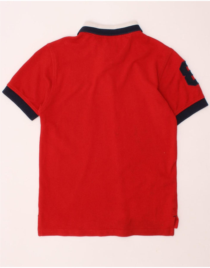 Camisa polo gráfica TOMMY HILFIGER para meninos 6-7 anos algodão vermelho