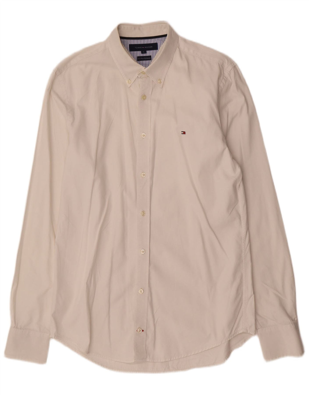 Camisa masculina TOMMY HILFIGER grande algodão branco