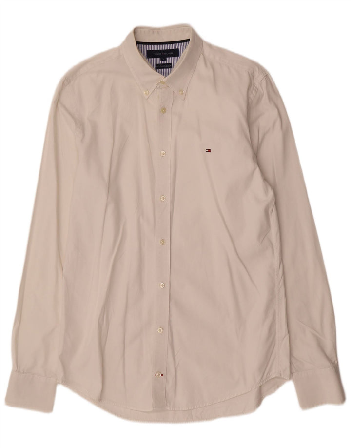 Camisa masculina TOMMY HILFIGER grande algodão branco