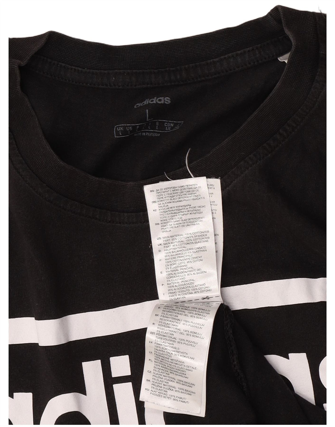 Adidas Mens Graphic T-Shirt Top Grande Algodão Preto