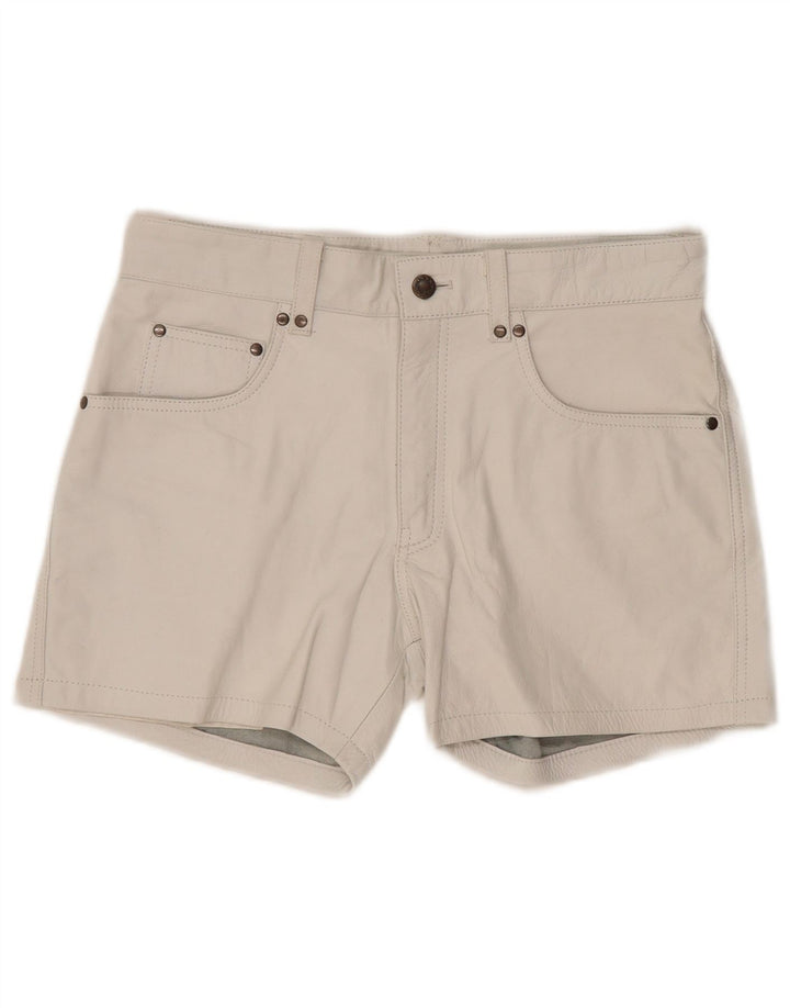 Shorts casuais de couro feminino vintage W33 couro azul grande
