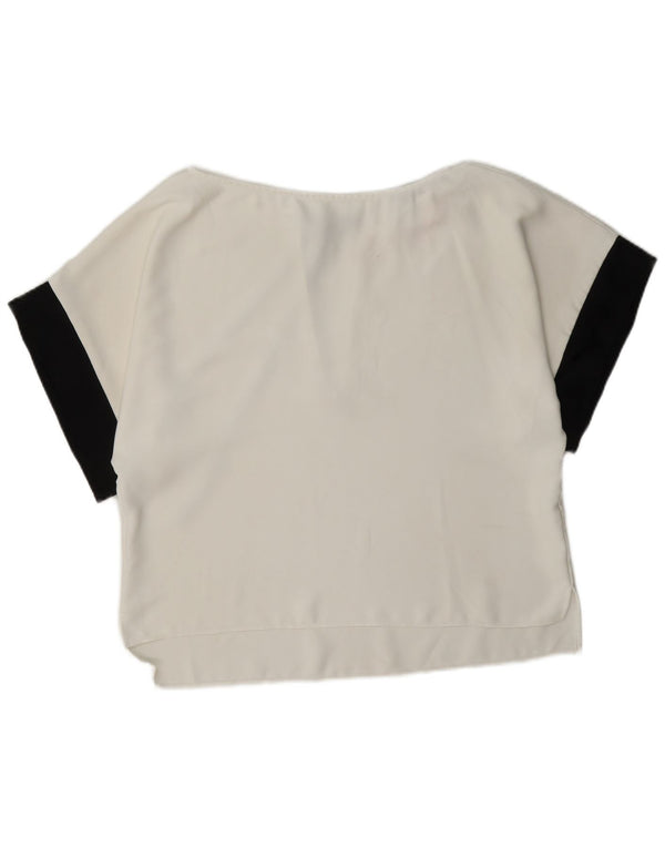 Blusa oversized feminina Zara UK 6 XS branco colorblock
