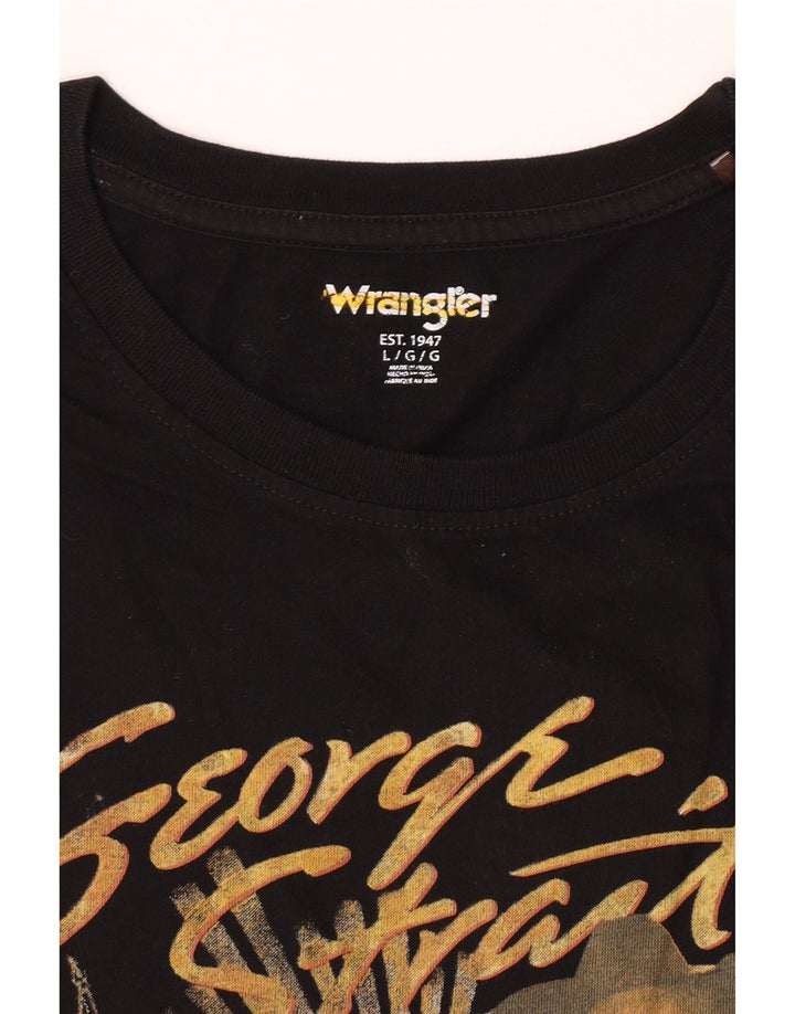 Camiseta Wrangler masculina gráfica grande preta