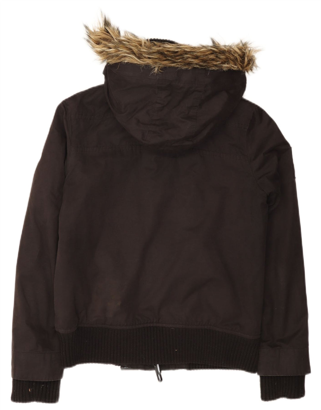 Jaqueta corta-vento feminina Superdry The Windbomber com capuz Reino Unido 14 médio preto