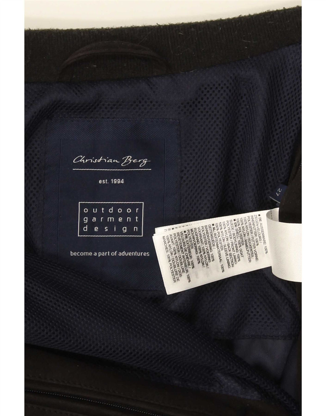 Jaqueta bomber masculina de camurça Christian Berg Reino Unido 38 camurça azul marinho médio