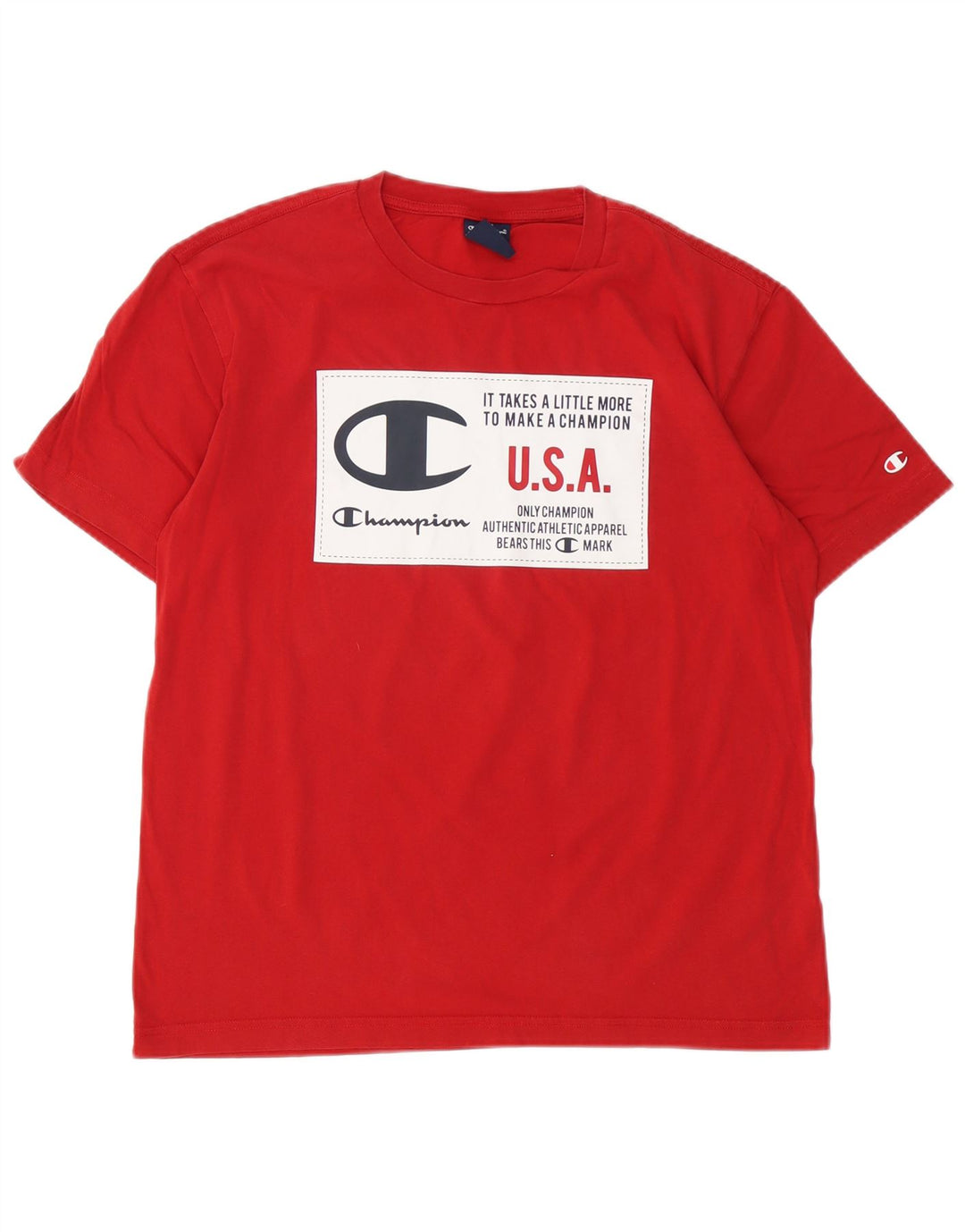 Camiseta gráfica masculina Champion Top Médio Vermelho
