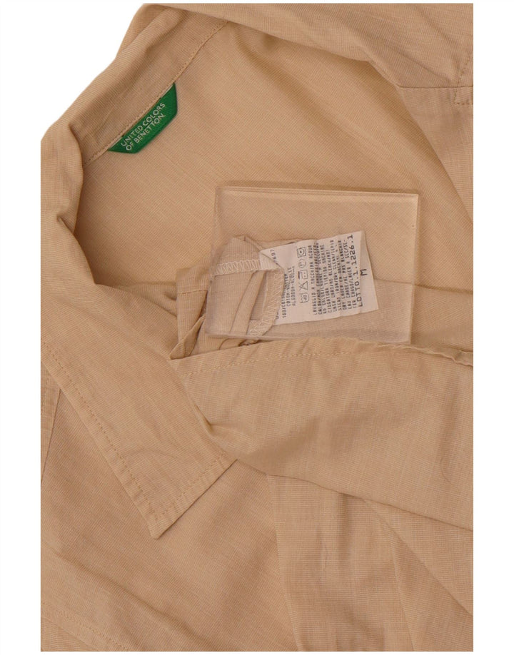 Camisa feminina Benetton UK 14 algodão bege médio