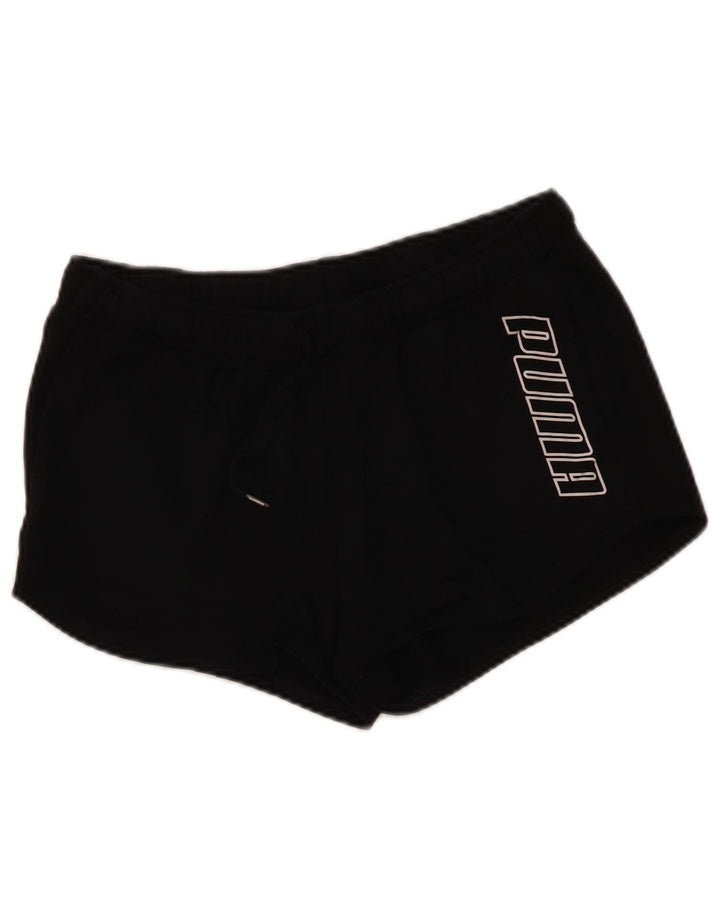 Shorts esportivos gráficos femininos PUMA UK 14 grande poliéster preto