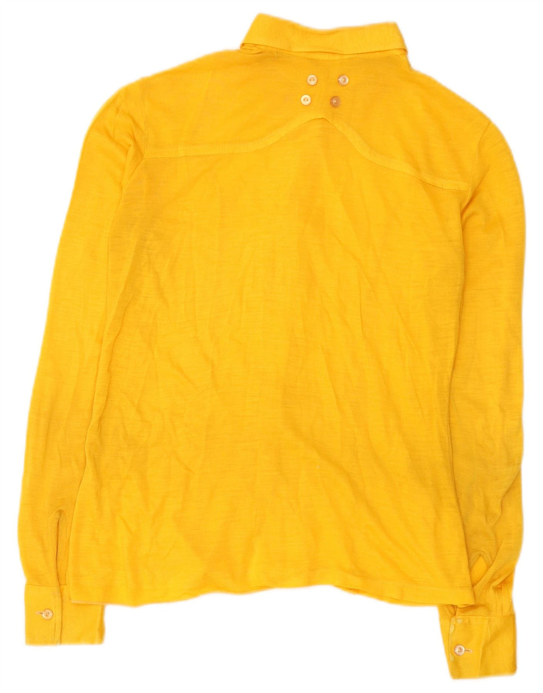 Camisa Vintage Feminina UK 10 Pequena Amarela