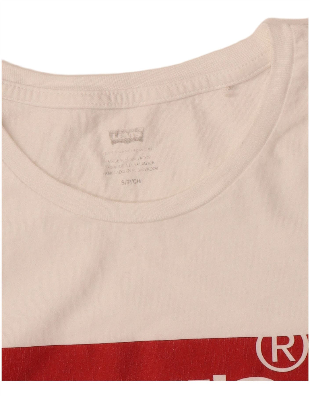 Camiseta feminina gráfica Levi's UK 10 pequena branca