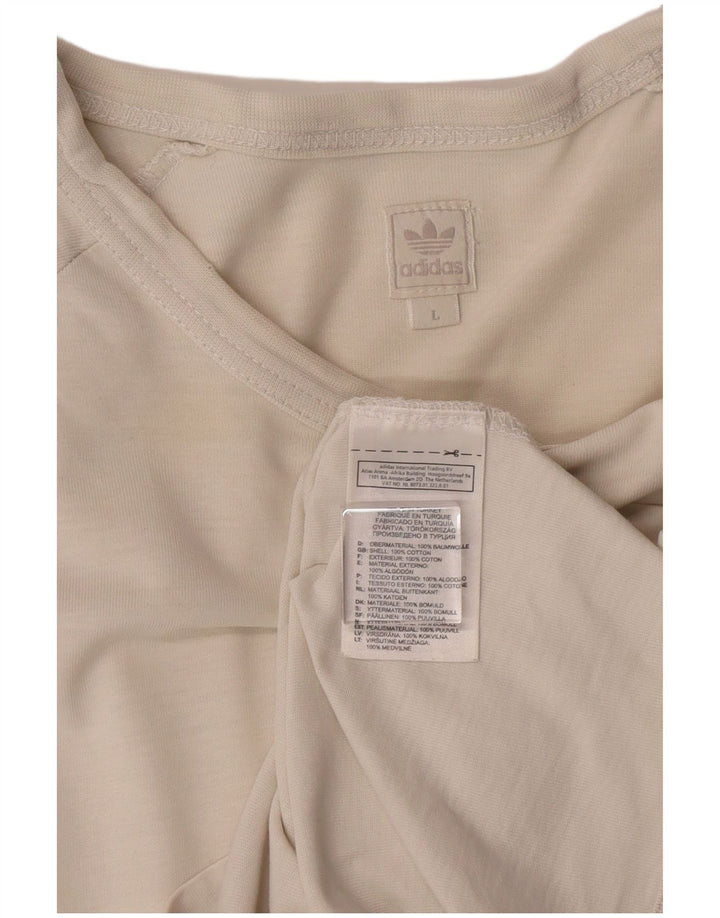ADIDAS Mens Graphic T-Shirt Top Grande Off White Algodão