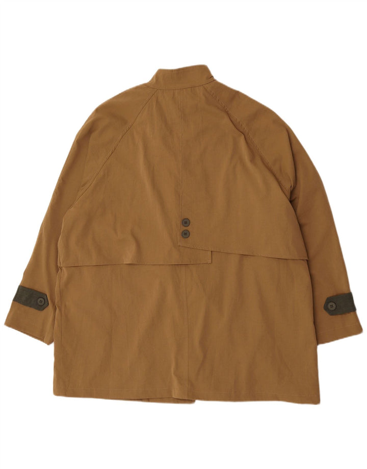 Trench Coat feminino vintage UK 24 4XL poliéster marrom