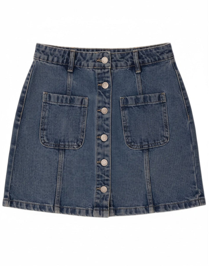 VERO MODA Mini saia jeans feminina XS W28 azul