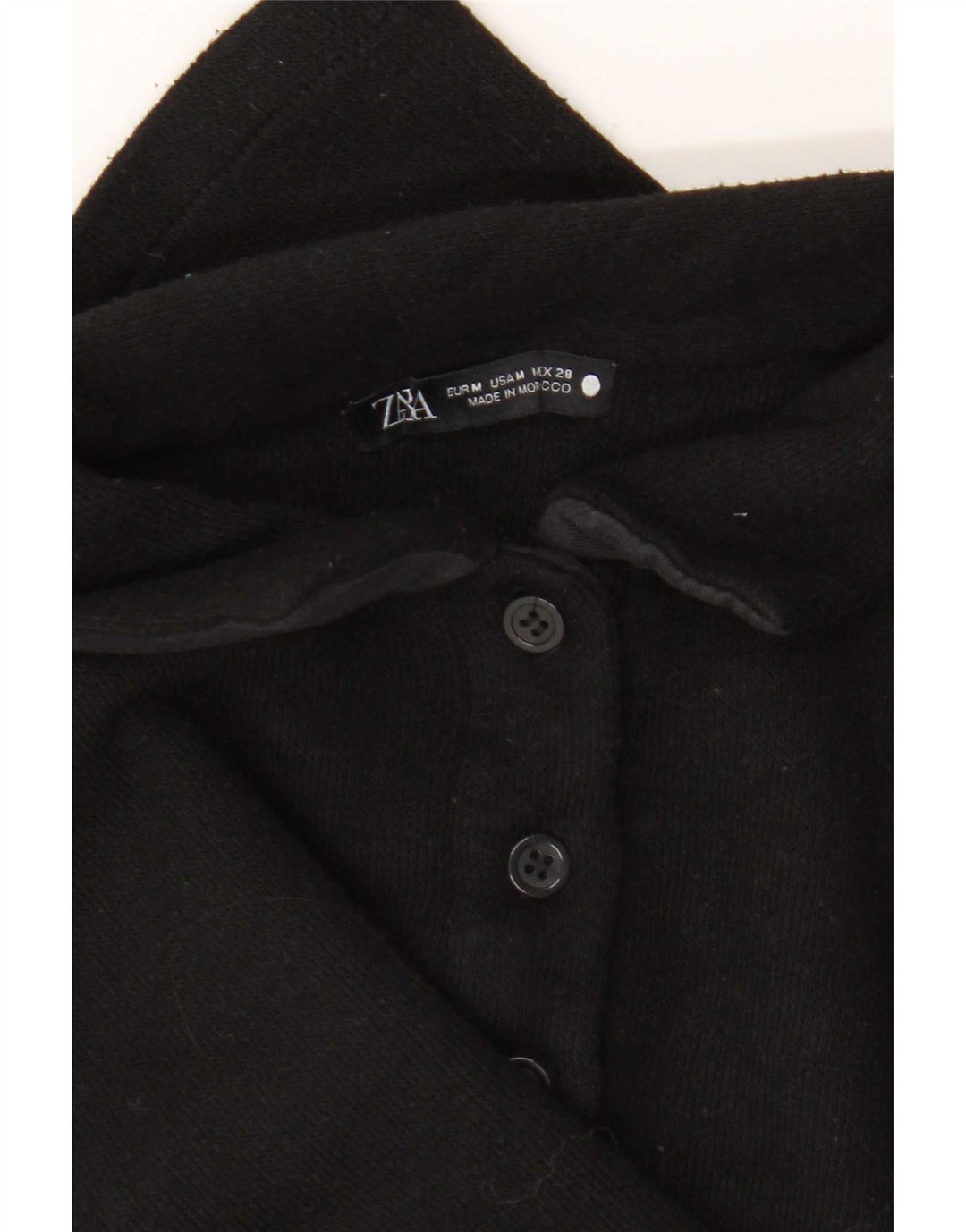 Camisa polo feminina Zara UK 14 médio preto