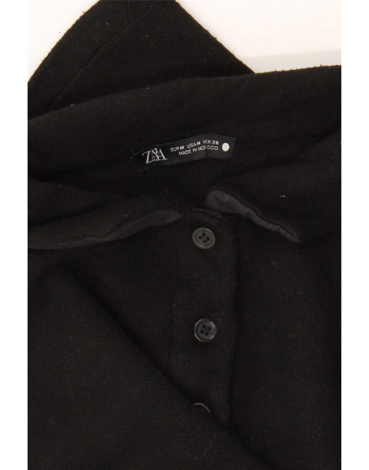 Camisa polo feminina Zara UK 14 médio preto