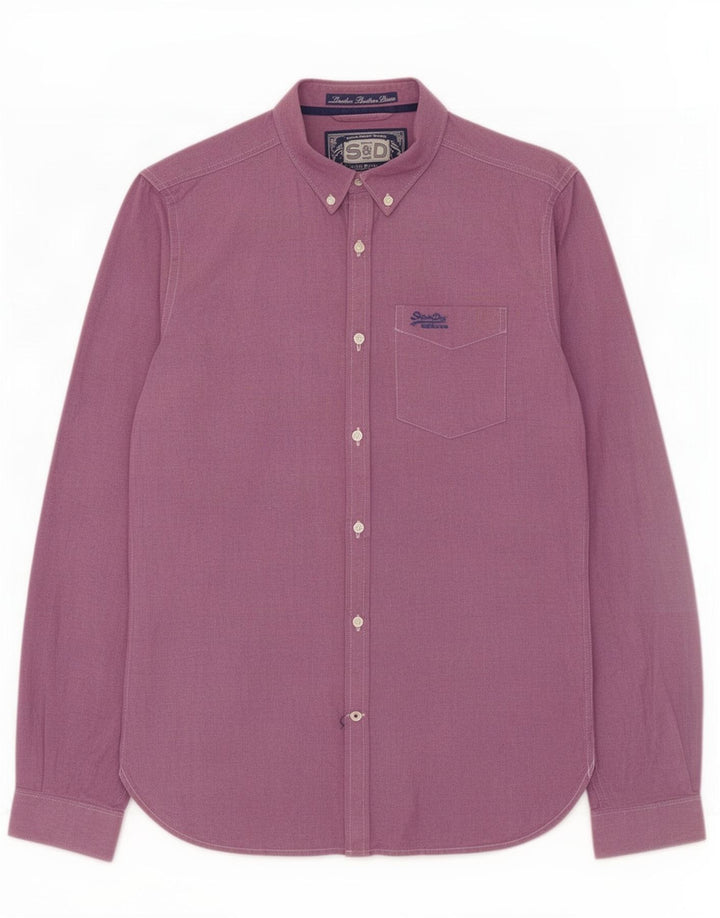 Camisa masculina Superdry médio roxo algodão