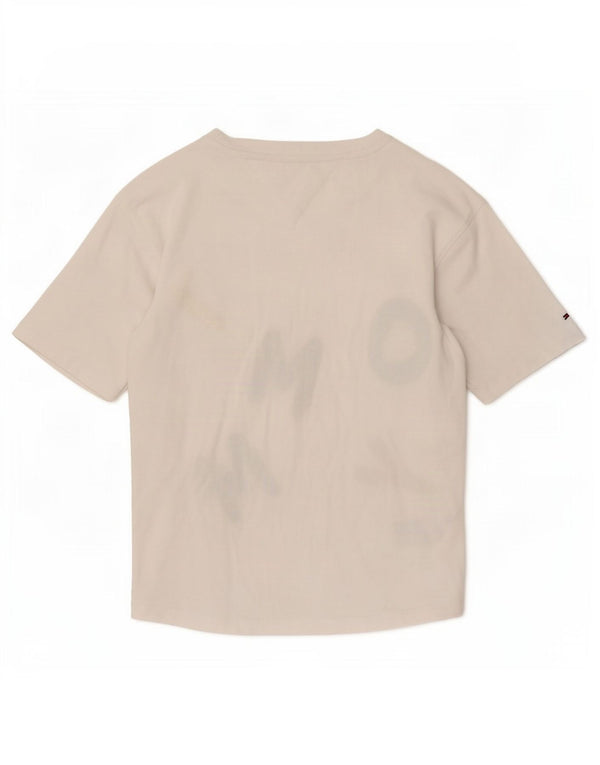 Tommy Hilfiger Camiseta gráfica masculina Top 9-10 anos algodão branco