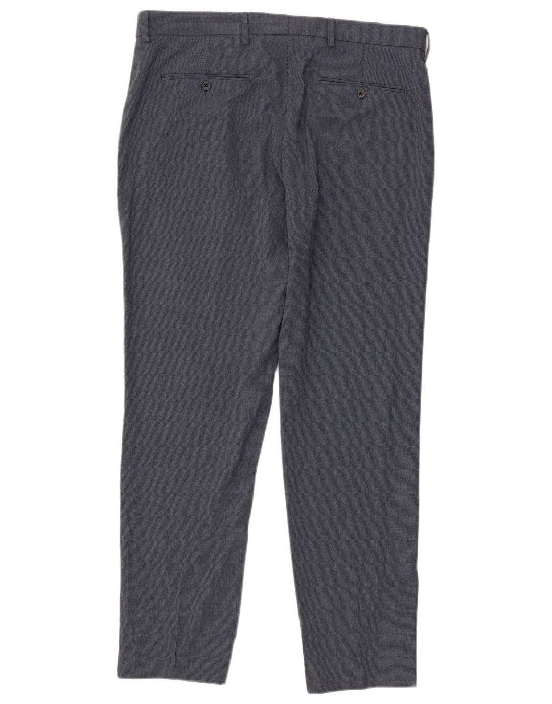 Calça masculina de ajuste regular Marks & Spencer W36 L31 azul houndstooth