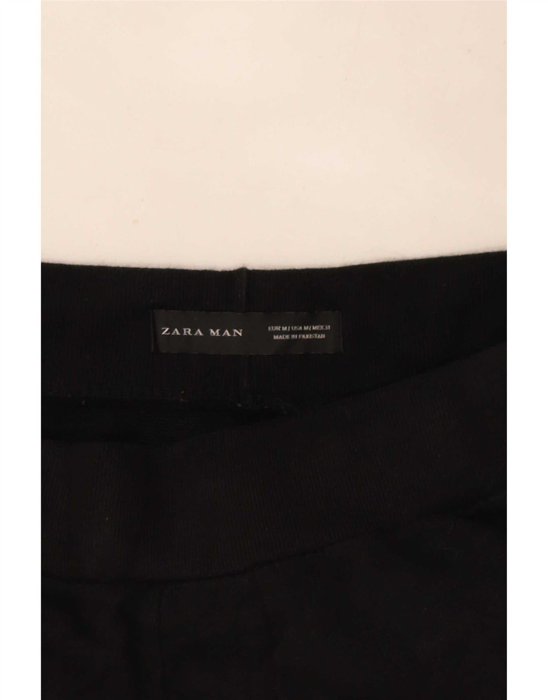 Zara Calça de treino masculina Joggers médio preto poliéster