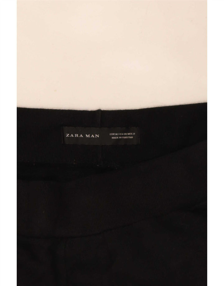 Zara Calça de treino masculina Joggers médio preto poliéster