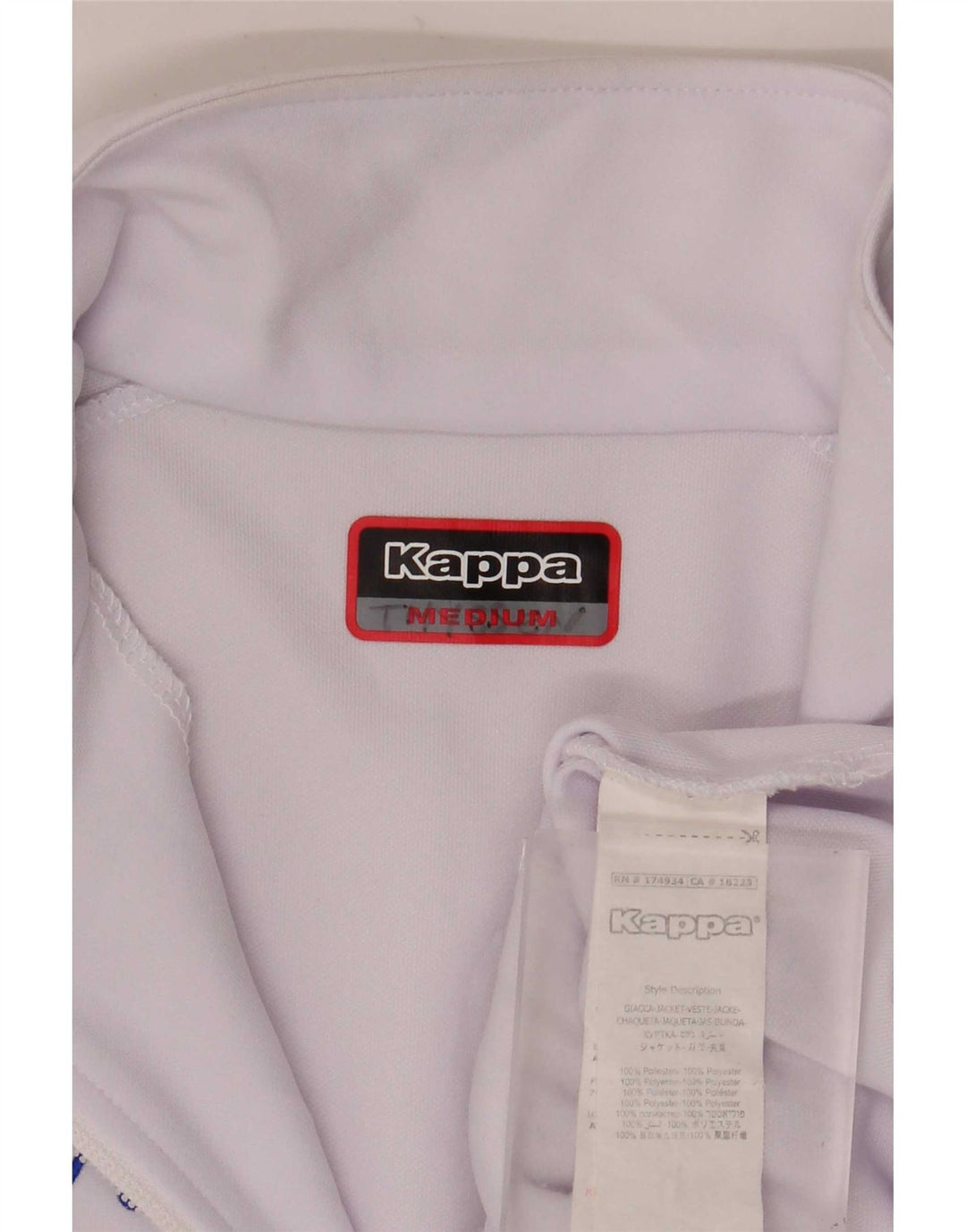 Kappa Mens Graphic Tracksuit Top Jaqueta Médio Branco Colourblock Poliéster