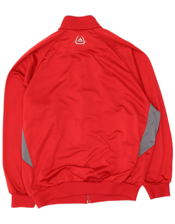 Adidas Mens Tracksuit Top Jacket UK 44/46 Grande Vermelho Colorblock Poliéster