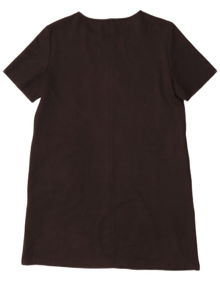 Vestido feminino Zara UK 16 grande poliéster preto