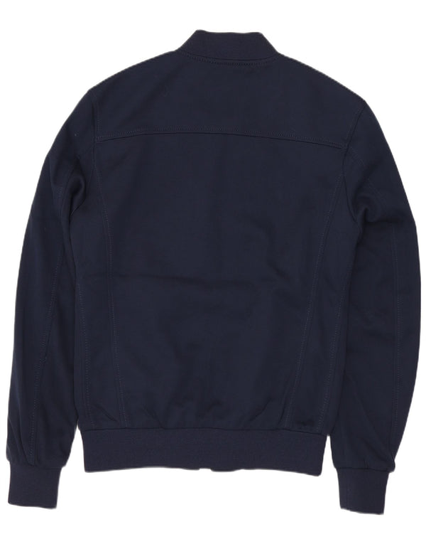 Jaqueta bomber masculina Zara UK 36 poliéster azul marinho pequeno