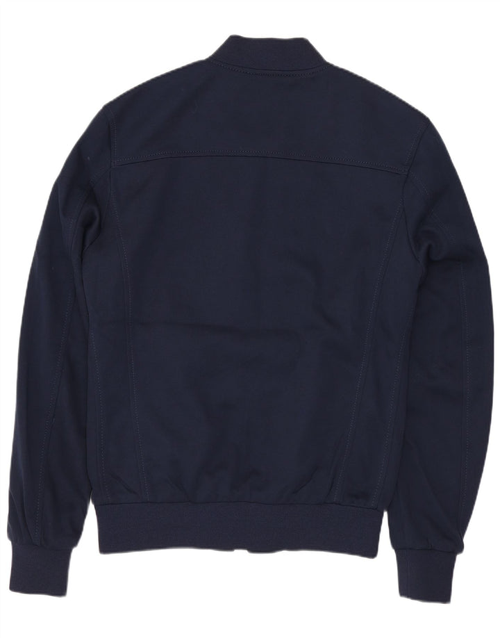 Jaqueta bomber masculina Zara UK 36 poliéster azul marinho pequeno