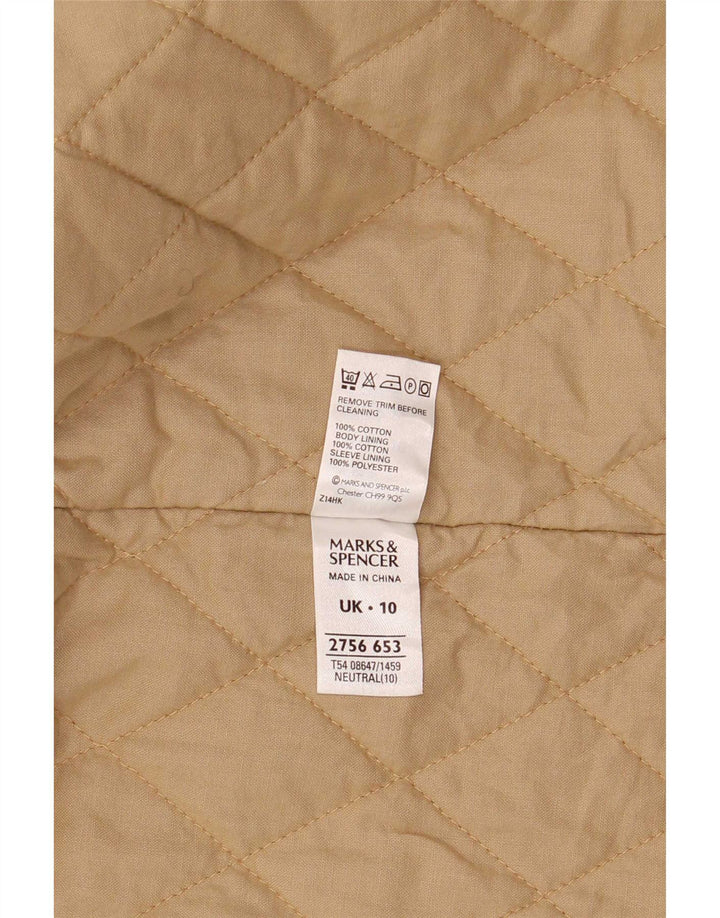 Jaqueta parka feminina com capuz grande Marks & Spencer Reino Unido 10 pequena bege