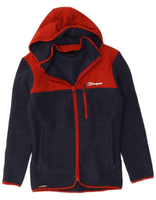 Jaqueta masculina de lã com capuz Berghaus UK 34 XS azul marinho poliéster colorblock