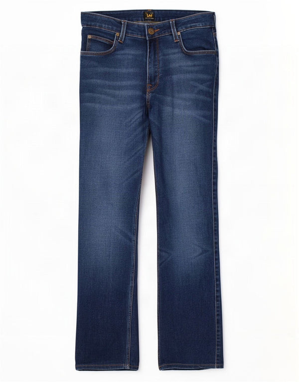 Lee Womens Marion Straight Jeans W28 L28 Azul Algodão