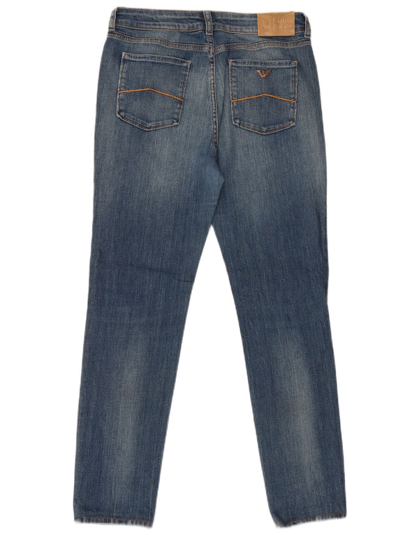 Armani feminino slim jeans W33 L29 algodão azul