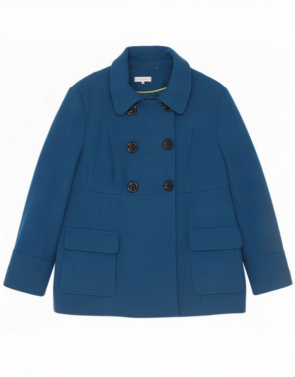 John Rocha Casaco Pea Feminino UK 22 3XL Lã Azul