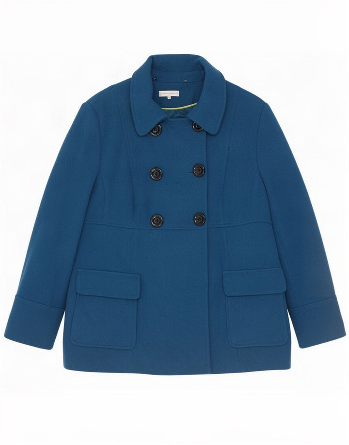 John Rocha Casaco Pea Feminino UK 22 3XL Lã Azul