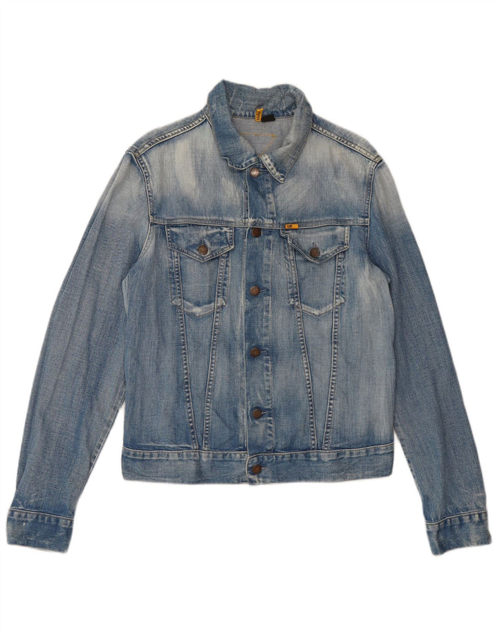 Jaqueta jeans masculina Meltin' Pot Reino Unido 38 algodão azul médio