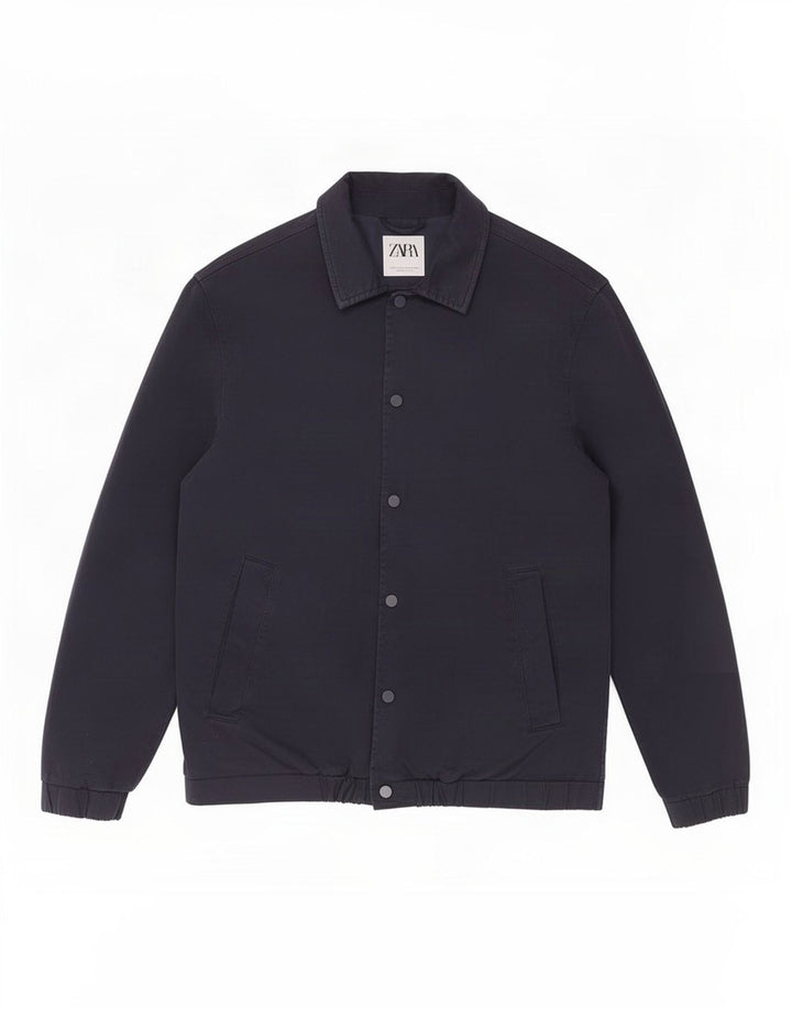 Jaqueta bomber masculina Zara UK 36 pequena azul marinho