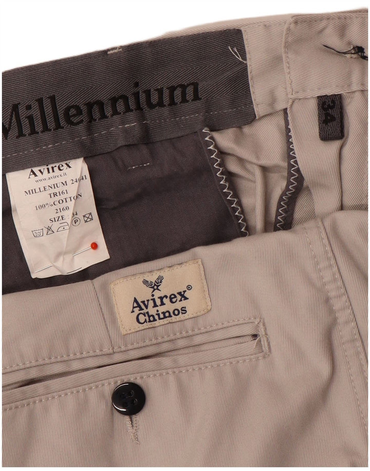 Calça chino reta masculina Avirex W34 L31 cinza